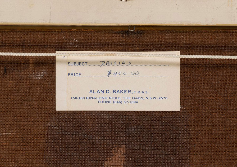 Alan Douglas Baker (1914-1987) Large Original Oil on Board 'Daisies' 19cm x 34.5cm
