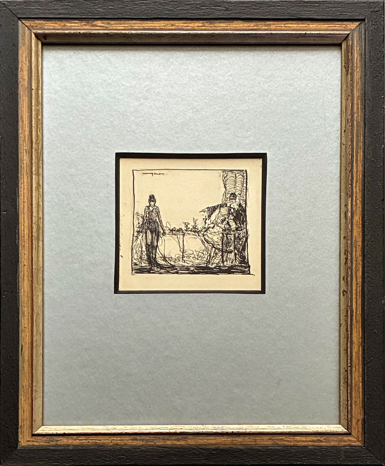 Adrian Feint (1894-1971) Original Signed Pen and Ink Drawing 'Opera Ballet Scene' 6.5cm x 7cm