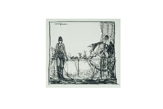 Adrian Feint (1894-1971) Original Signed Pen and Ink Drawing 'Opera Ballet Scene' 6.5cm x 7cm