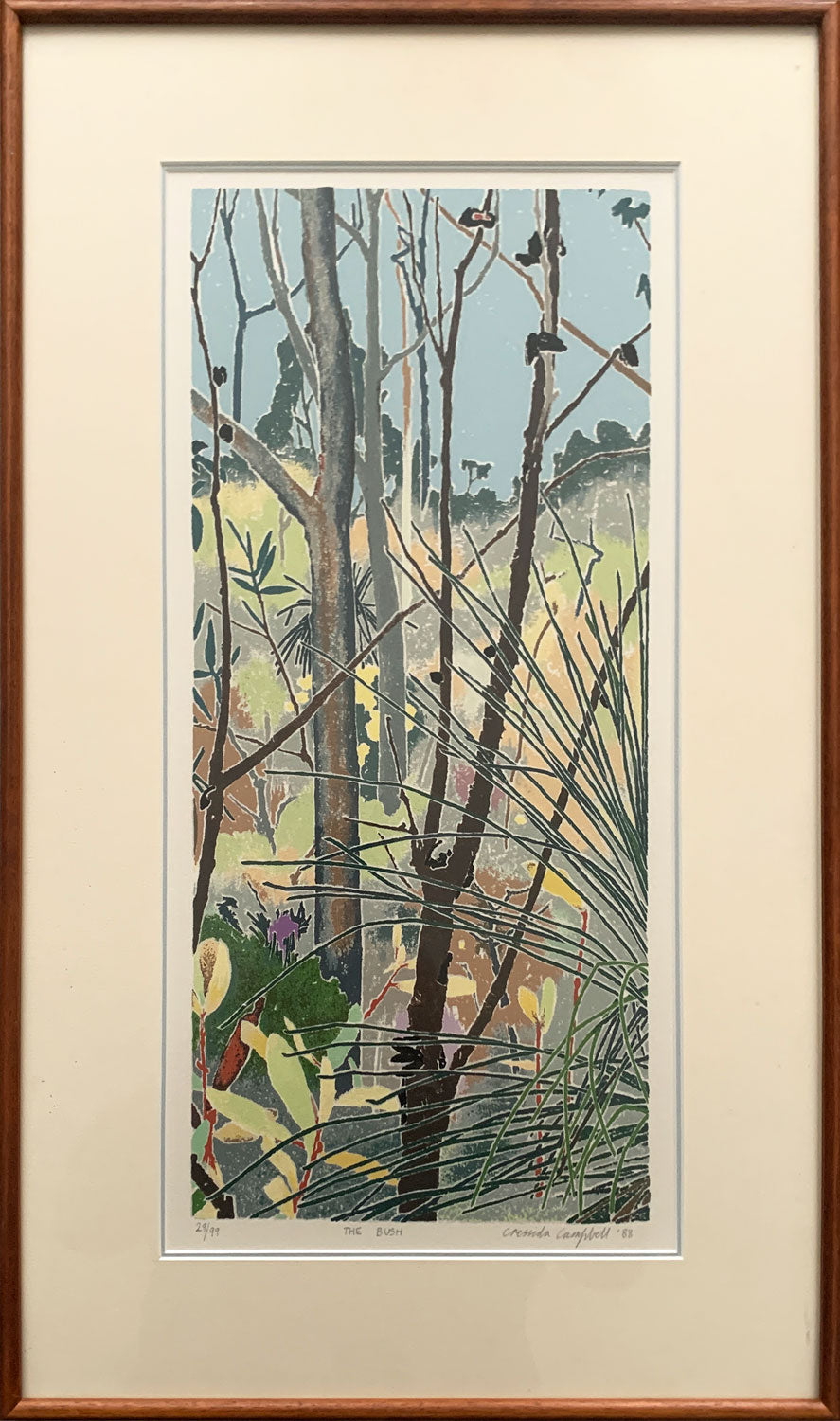 Cressida Campbell (b.1960) Original Limited Edition Signed Screenprint 'The Bush' 50cm x 22cm