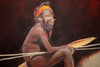 Unknown Artist - Original Aboriginal Oil Painting on Canvas 49cm x 39cm