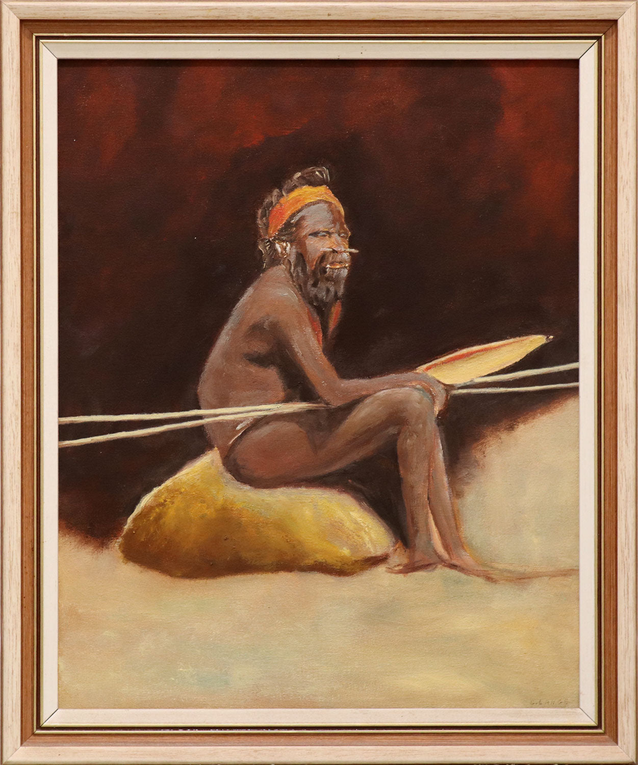 Unknown Artist - Original Aboriginal Oil Painting on Canvas 49cm x 39cm