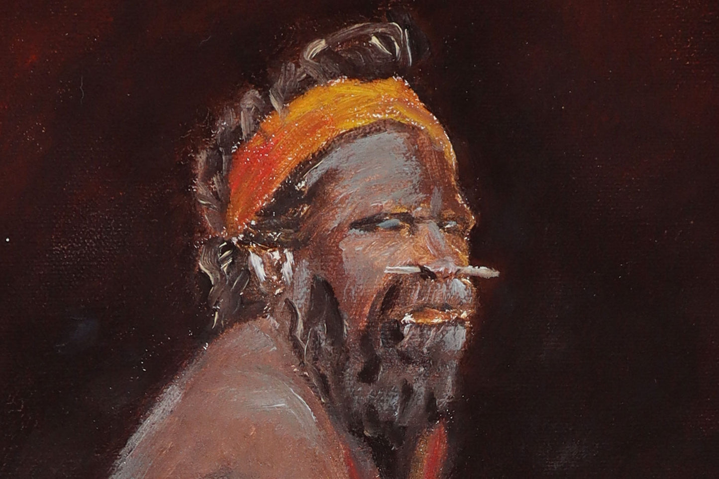 Unknown Artist - Original Aboriginal Oil Painting on Canvas 49cm x 39cm