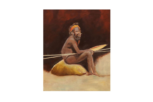 Unknown Artist - Original Aboriginal Oil Painting on Canvas 49cm x 39cm