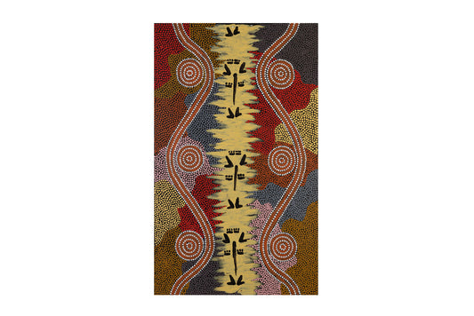 Clifford Possum Tjapaltjarri (1932-2002) Large Original Aboriginal Painting 126cm x 76.5cm