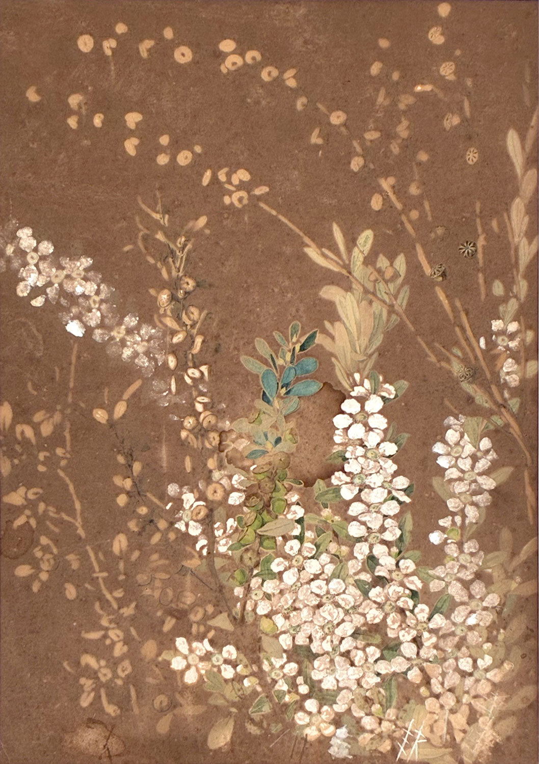 Ellis Rowan (1848-1922) Original Watercolour Painting 'Wildflowers' 37cm x 25cm