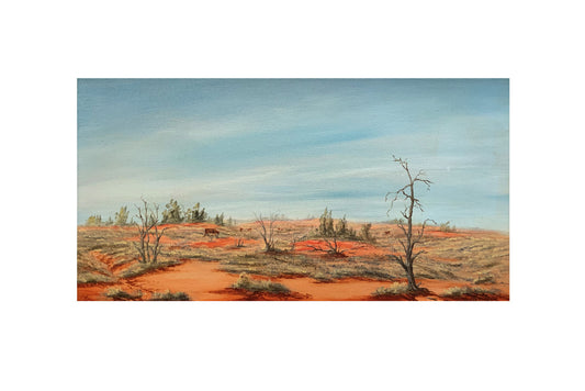 Jack Absalom (1927-2019) XLarge Original Oil Painting 'Broken Hill Landscape' 39cm x 74cm