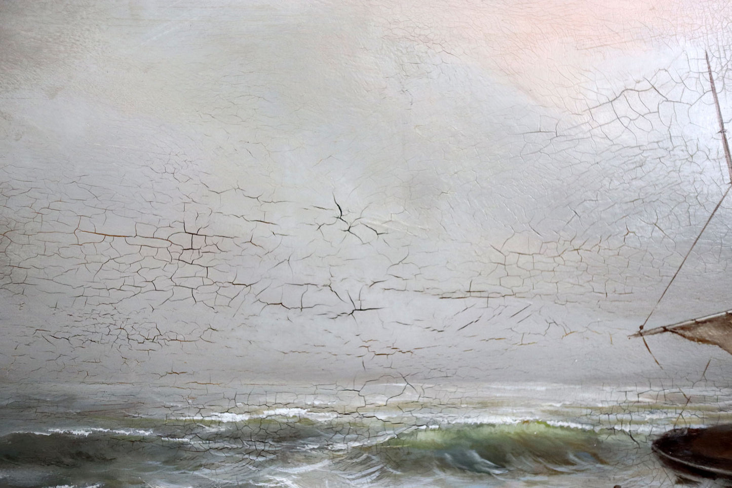 Jos (Jozef) Kivitz (b.1945) XLarge Original Oil Painting on Board 'Shipwreck Against the Rocks" 49cm x 69cm
