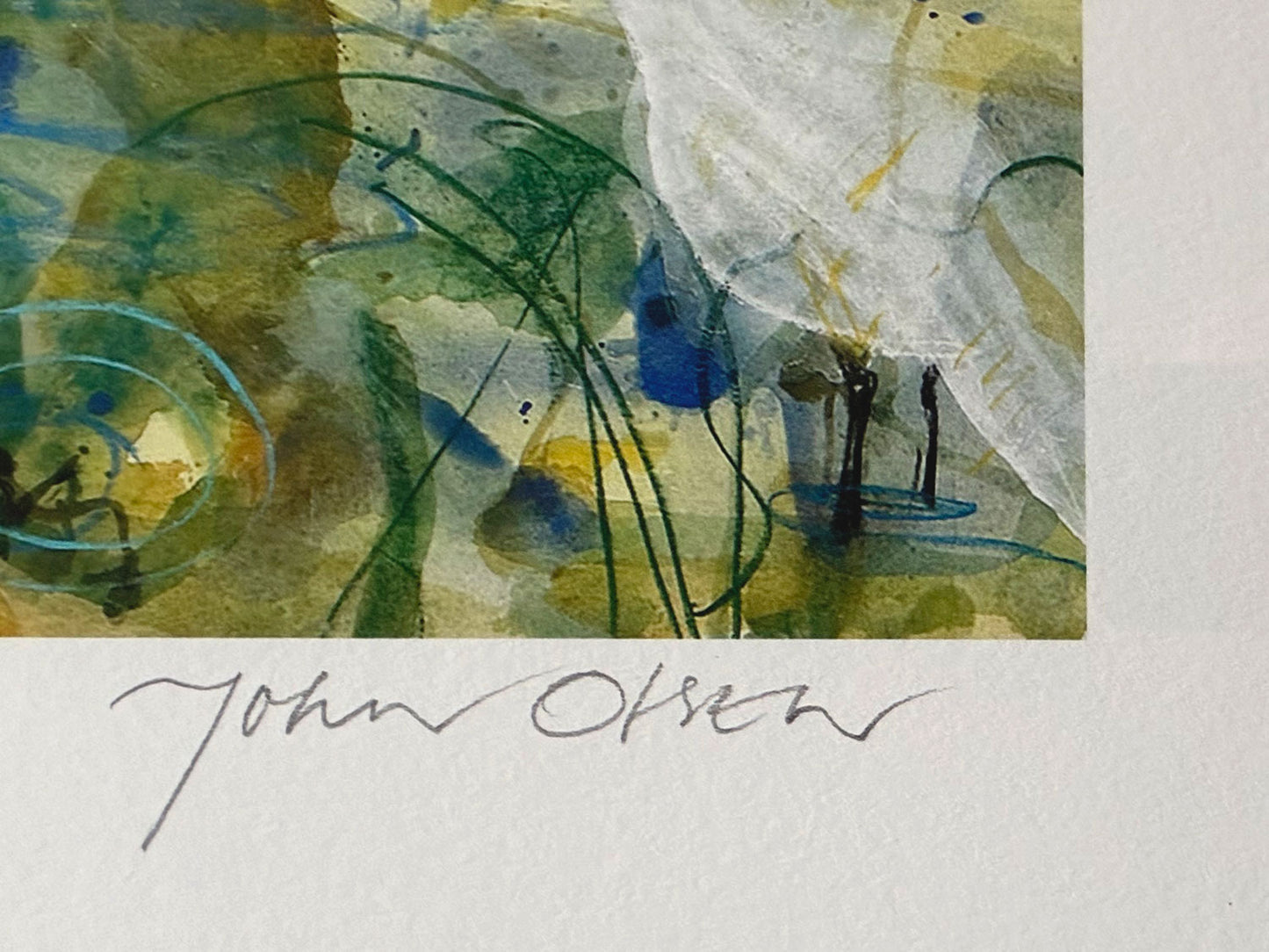John Olsen, (1928-2023) Limited Edition Giclee Print Titled 'Spoonbill and Frogs' 46cm x 42.7cm