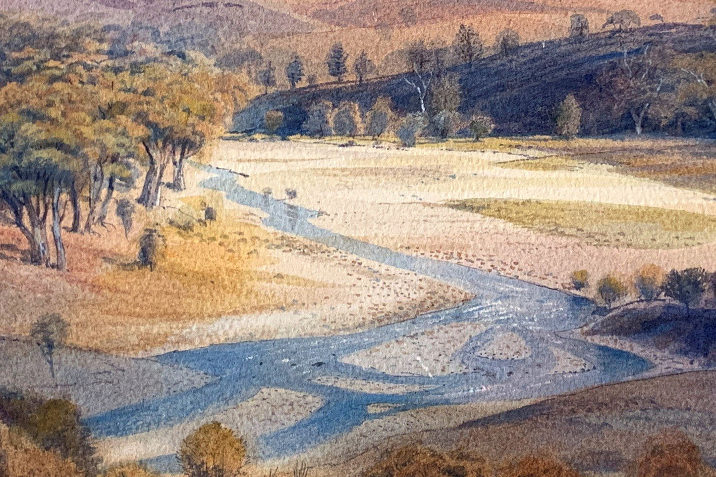 Kenneth Jack (1924-2006) Large Original Watercolour Painting 'Burragorang Valley' 34cm x 51.5cm