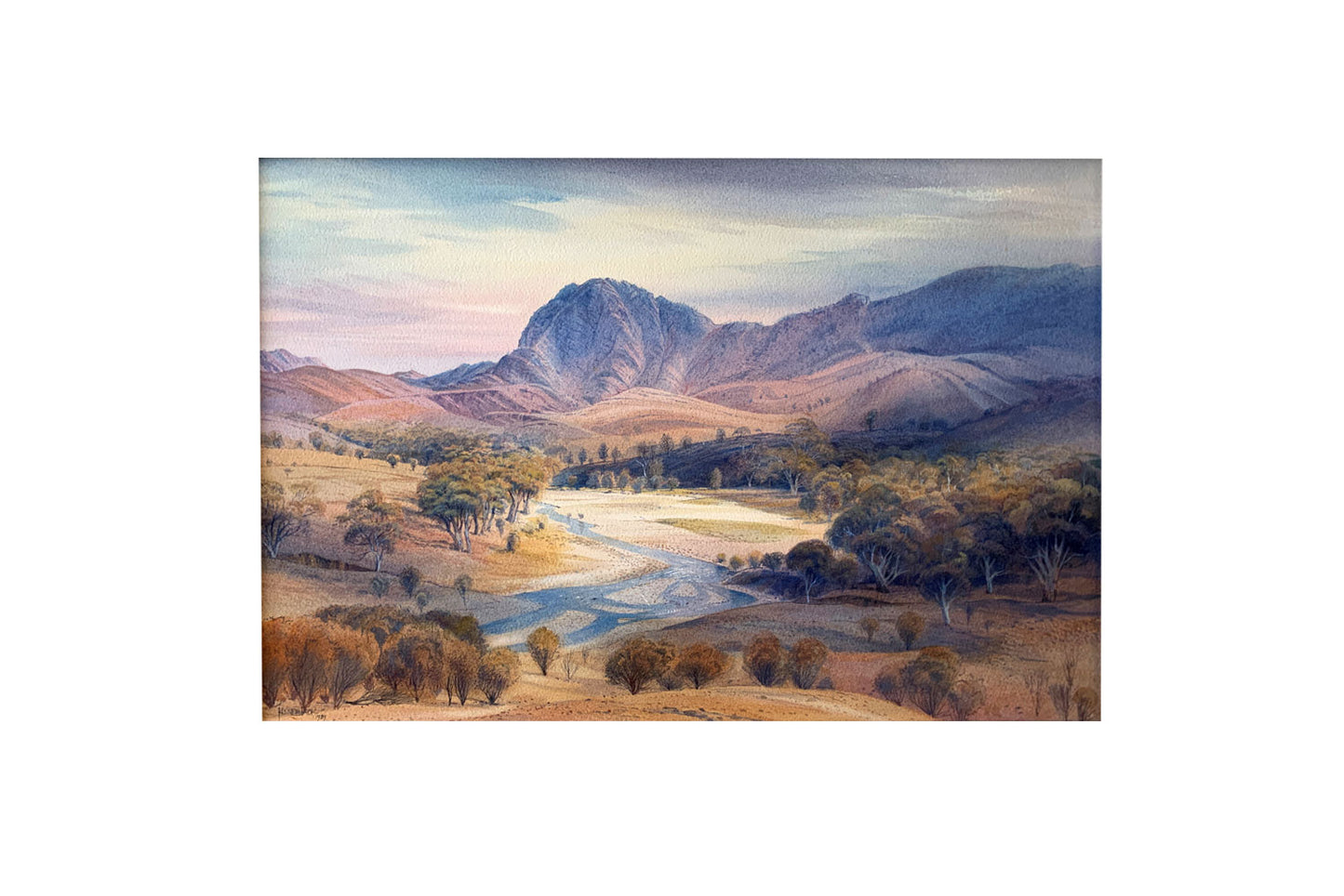 Kenneth Jack (1924-2006) Large Original Watercolour Painting 'Burragorang Valley' 34cm x 51.5cm