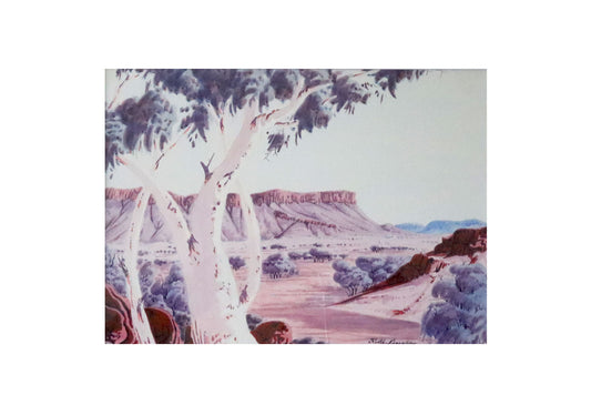 Keith Namatjira, Hermannsburg (1938-1977), Ghost Gums, Watercolour on Paper 23.5cm x 33.5cm