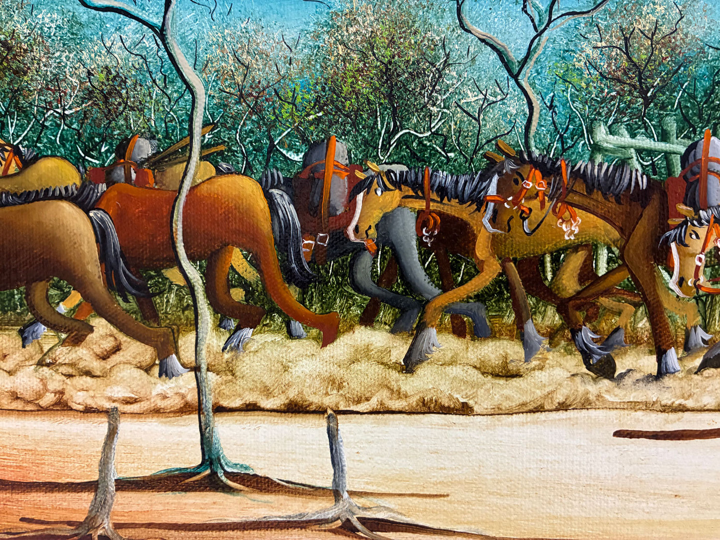 Max Mannix (b.1939) Large Original Oil Painting on Board 'Back In My Packhorse Droving Days' 29.5cm x 37cm