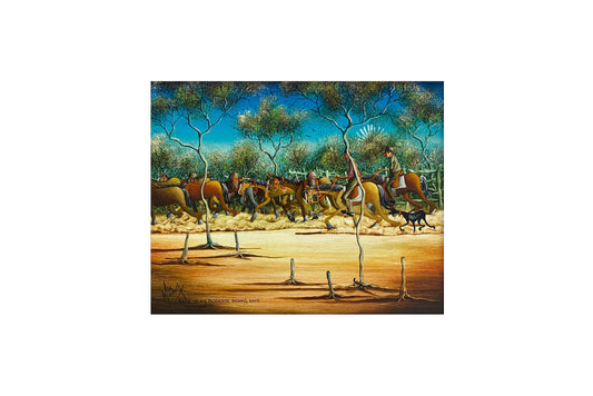 Max Mannix (b.1939) Large Original Oil Painting on Board 'Back In My Packhorse Droving Days' 29.5cm x 37cm