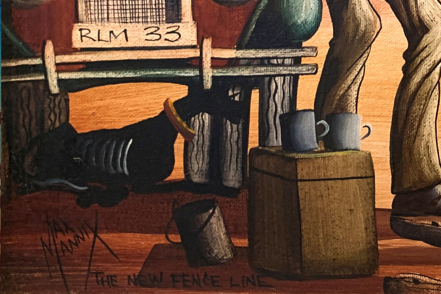 Max Mannix (b.1939) Large Original Oil Painting on Board 29cm x 36.5cm