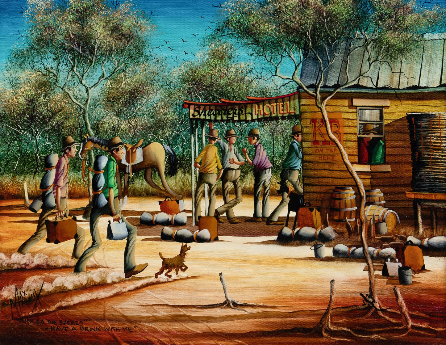 Max Mannix (b.1939). Extra Large Original Oil Painting on Board 35cm x 45cm
