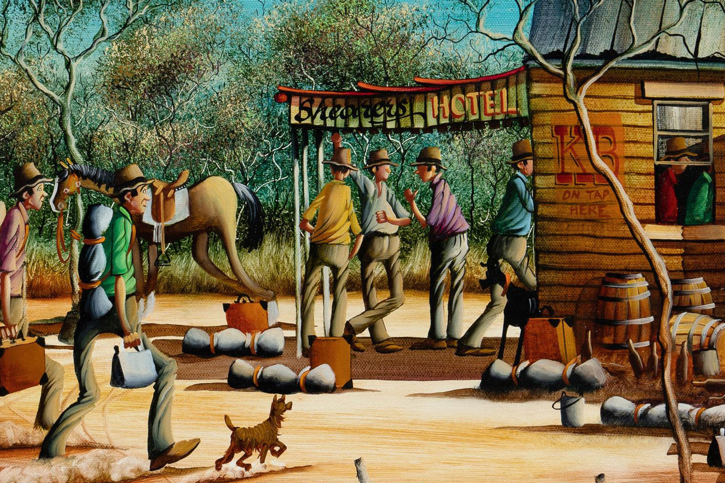 Max Mannix (b.1939). Extra Large Original Oil Painting on Board 35cm x 45cm