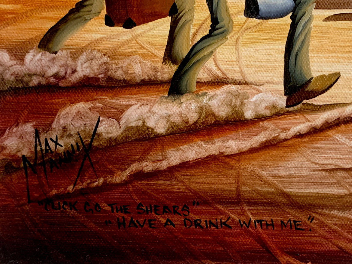 Max Mannix (b.1939). Extra Large Original Oil Painting on Board 35cm x 45cm