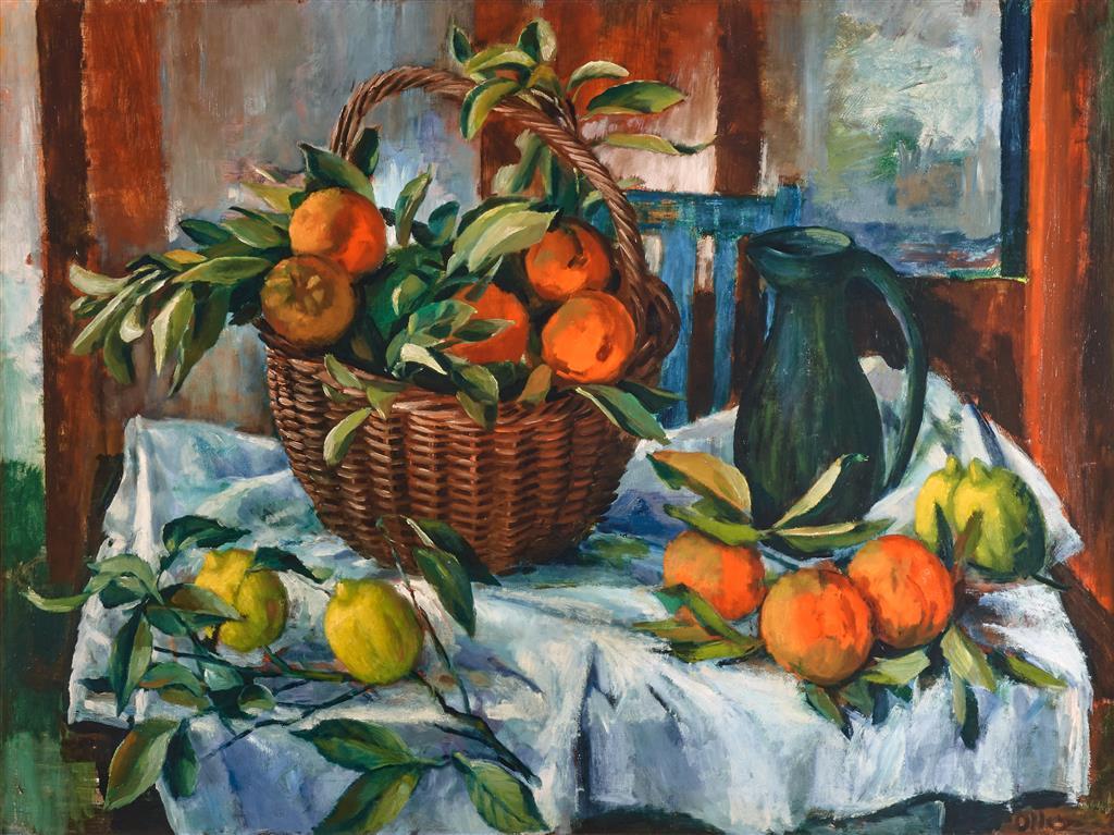 Margaret Olley (1923-2011) - Signed Limited Edition Giclee 'Basket of Oranges and Jug'