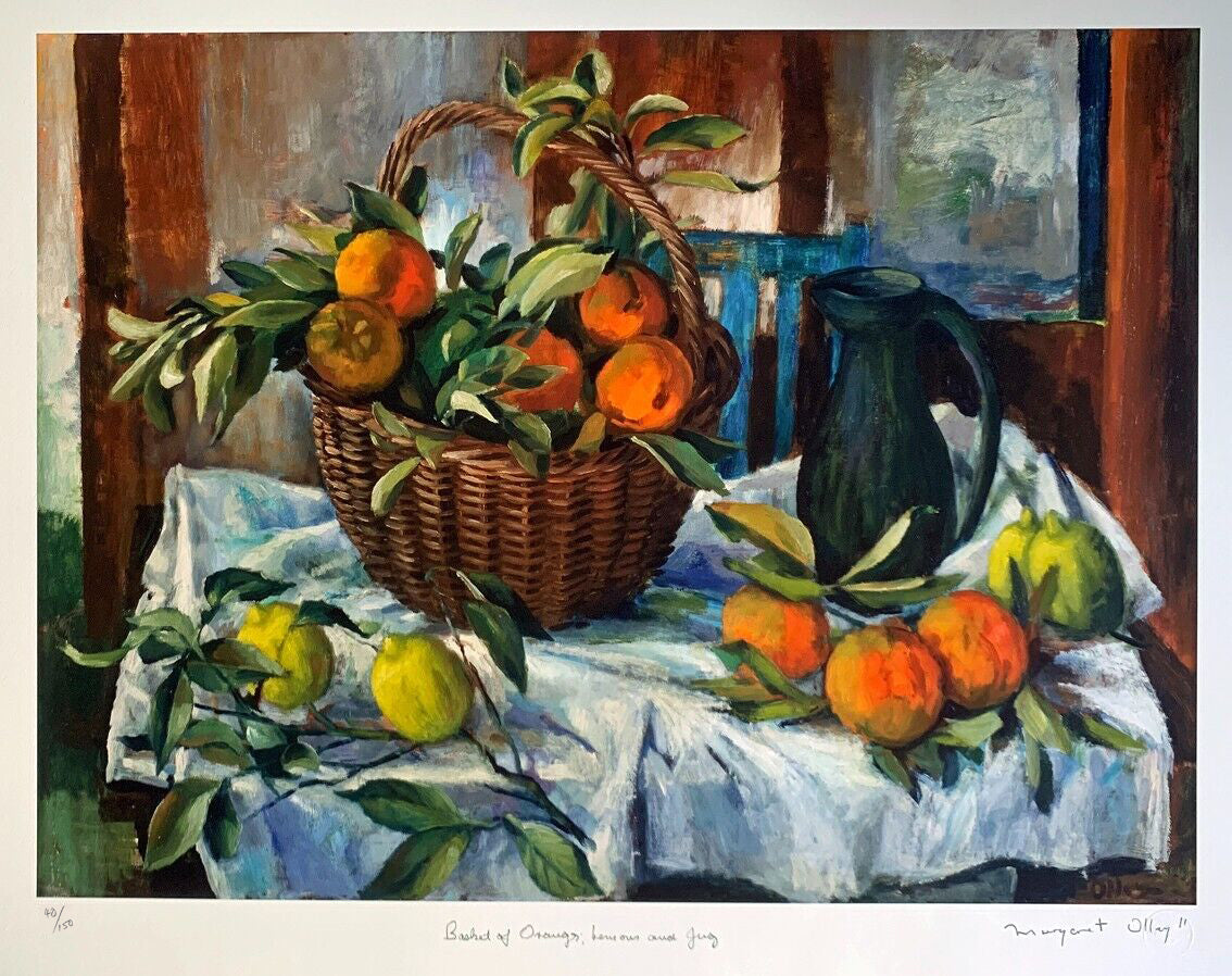 Margaret Olley (1923-2011) - Signed Limited Edition Giclee 'Basket of Oranges and Jug'