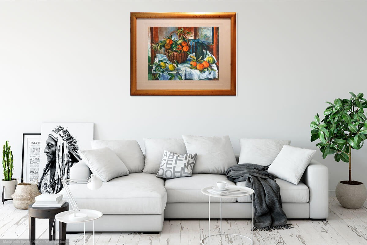 Margaret Olley (1923-2011) - Signed Limited Edition Giclee 'Basket of Oranges and Jug'