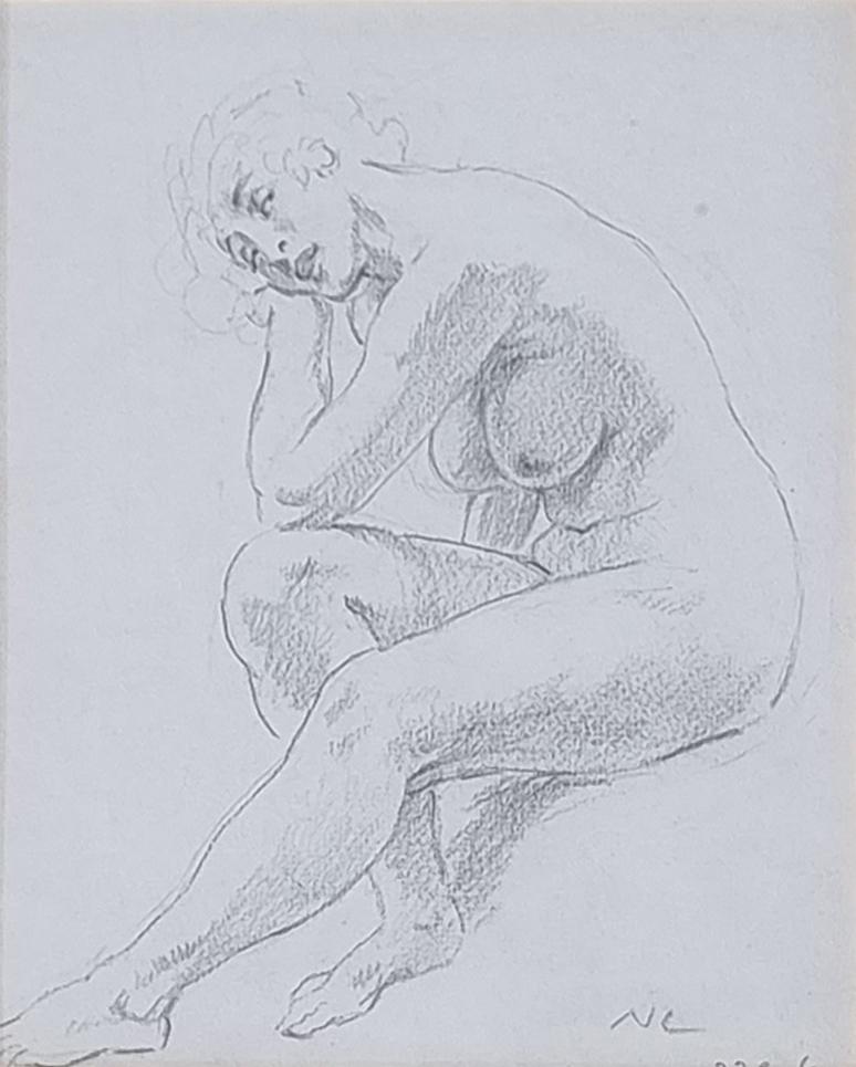 Norman Lindsay (1879-1969) Original Signed Pencil Drawing on Paper 'Repose' 19.5cm x 15cm