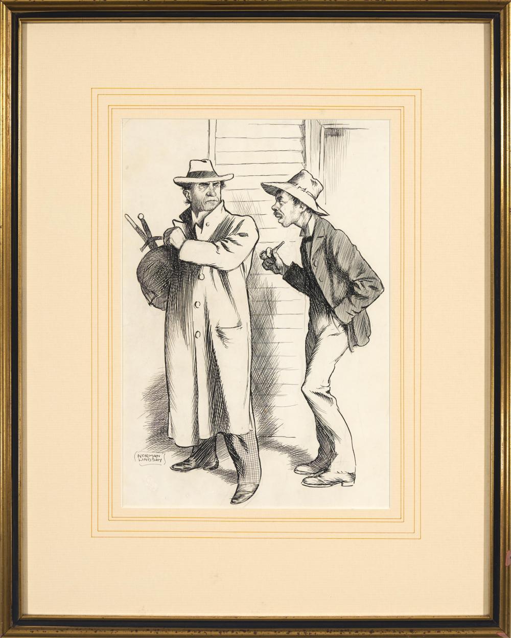 Norman Lindsay (1879-1969) - Original Signed Pen and Ink Drawing 30cm x 20.5cm