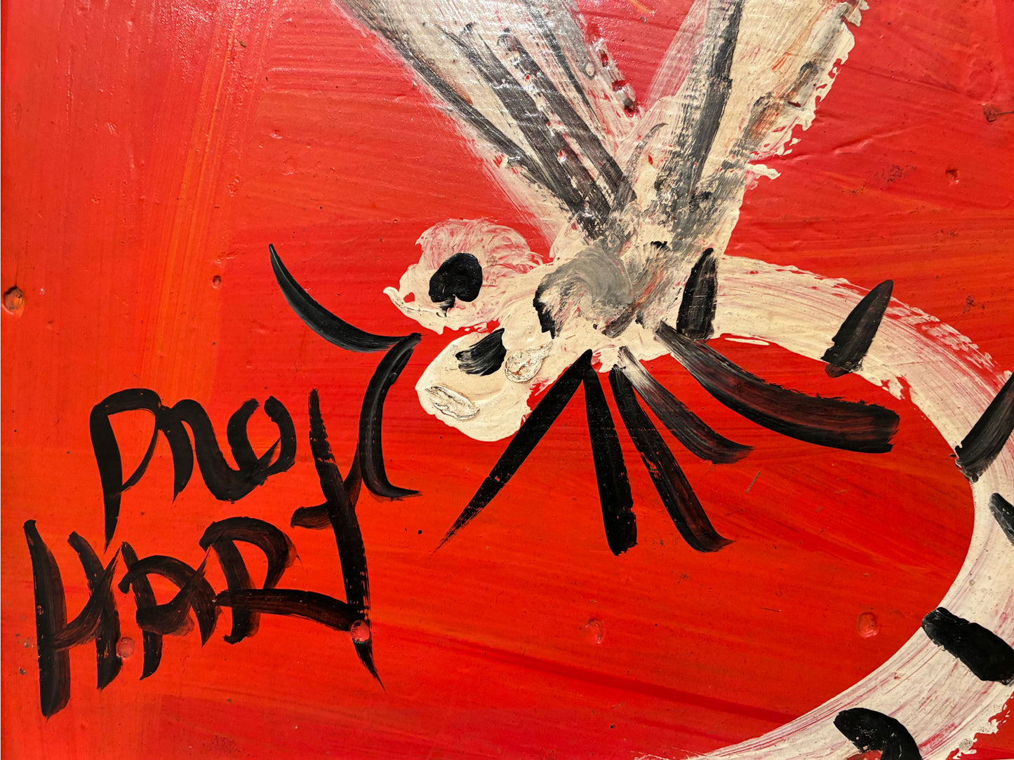 Pro Hart (1928-2006) - Large Original Oil Painting On Board 'Dragonfly' - 36cm x 29cm