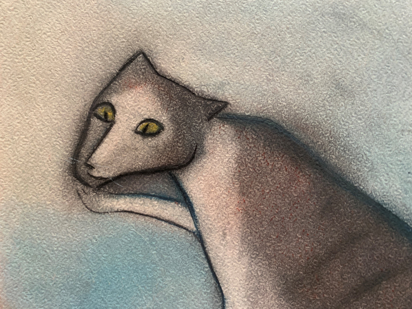 Robert Dickerson (1924-2015) Original Pastel Drawing 'The Family Cat' 37cm x 27cm