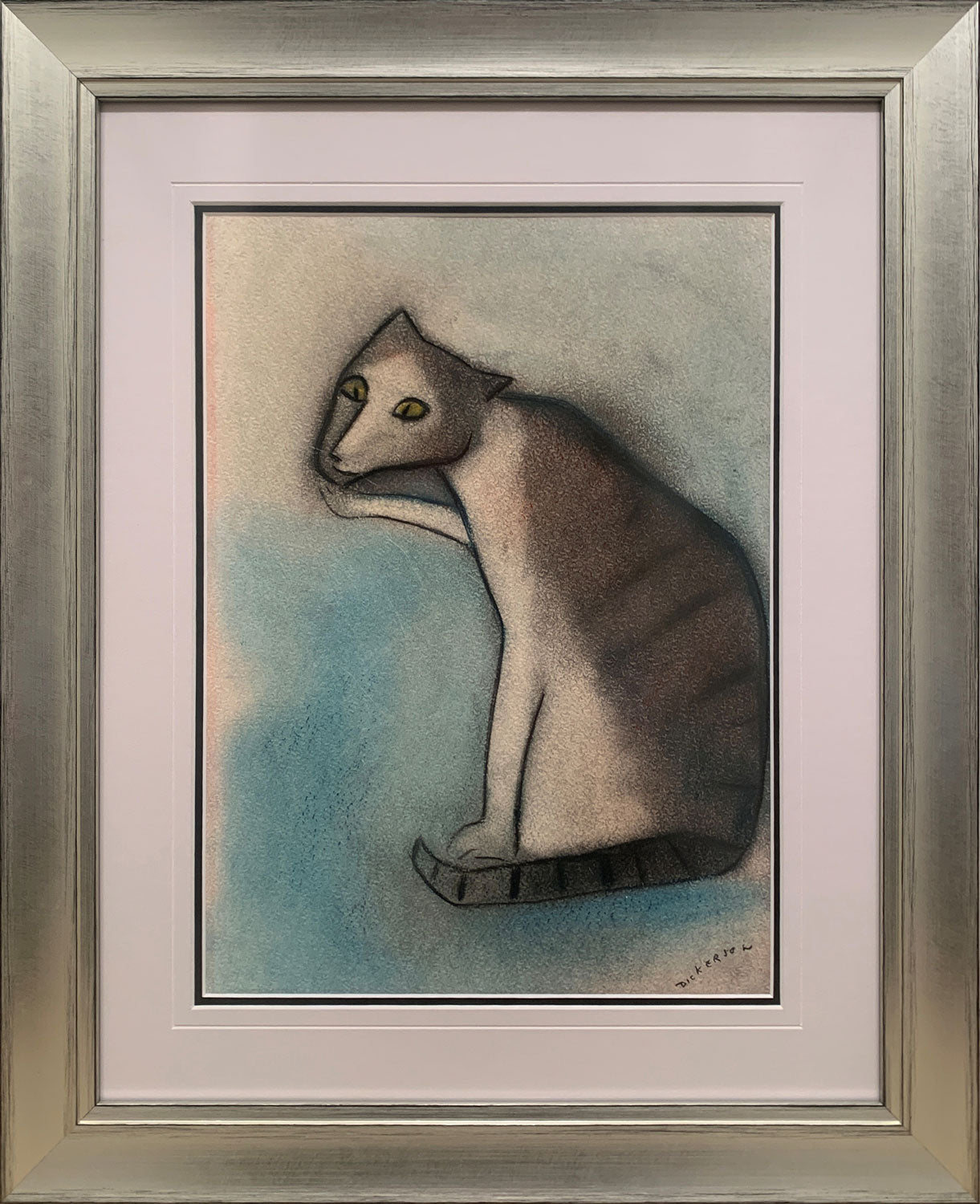 Robert Dickerson (1924-2015) Original Pastel Drawing 'The Family Cat' 37cm x 27cm