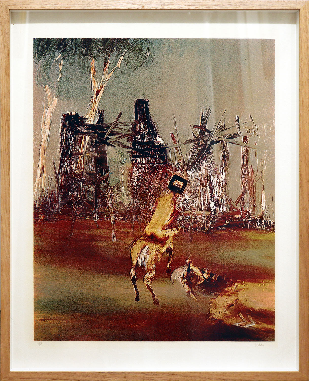 Sidney Nolan (1917-1992) Limited Edition Signed Screenprint "Ned Kelly Near Glenrowan" 62cm x 50cm