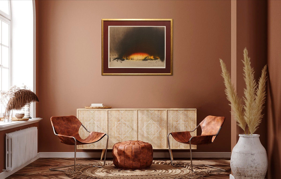 Tim Storrier (b1949-) Original Limited Edition Signed Lithograph 'Fire - Blazeline IV' 57cm x 78cm