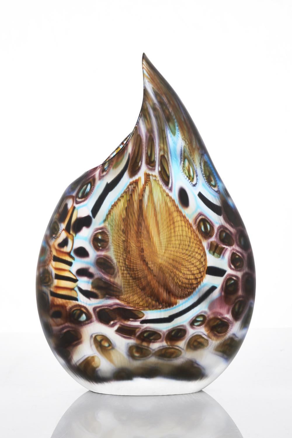 Afro Celotto (Italian, b. 1963) Murano, Italy Battuto Coppia Fissa Glass Vase