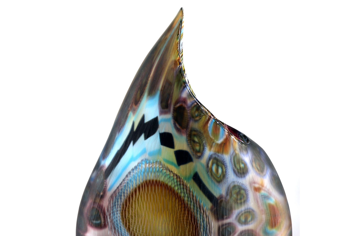 Afro Celotto (Italian, b. 1963) Murano, Italy Battuto Coppia Fissa Glass Vase