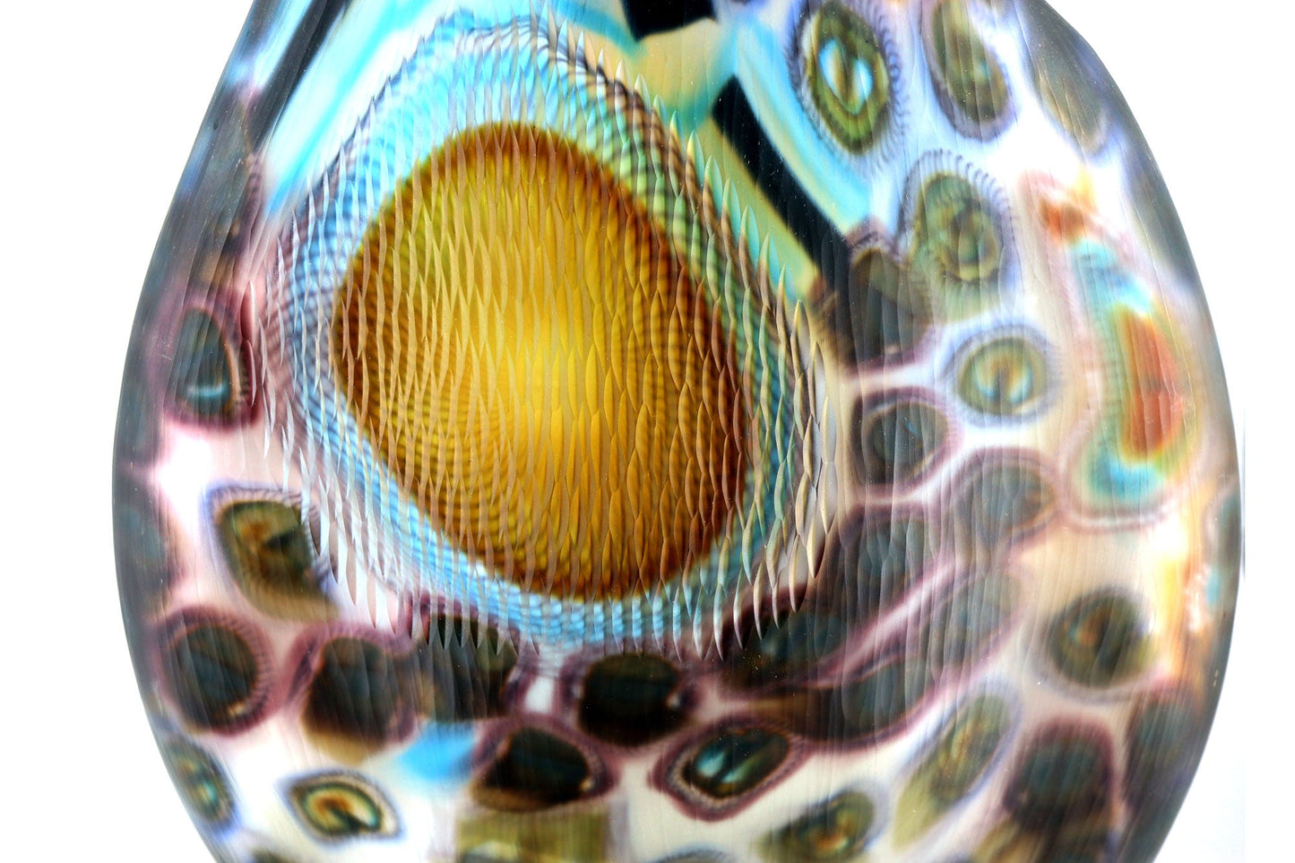 Afro Celotto (Italian, b. 1963) Murano, Italy Battuto Coppia Fissa Glass Vase