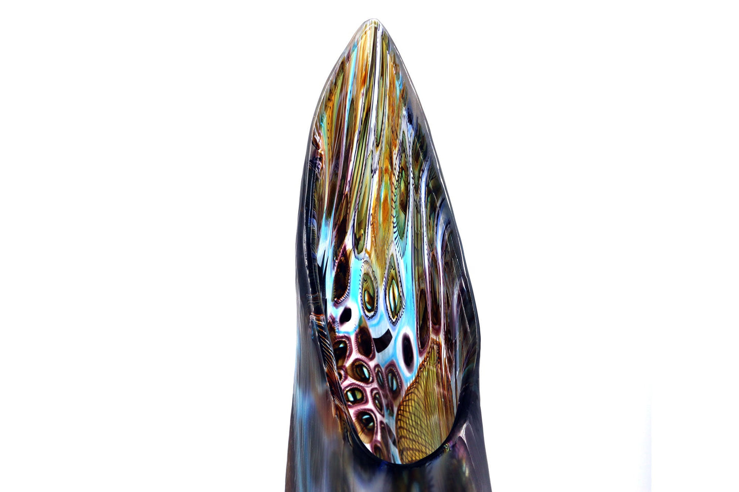 Afro Celotto (Italian, b. 1963) Murano, Italy Battuto Coppia Fissa Glass Vase
