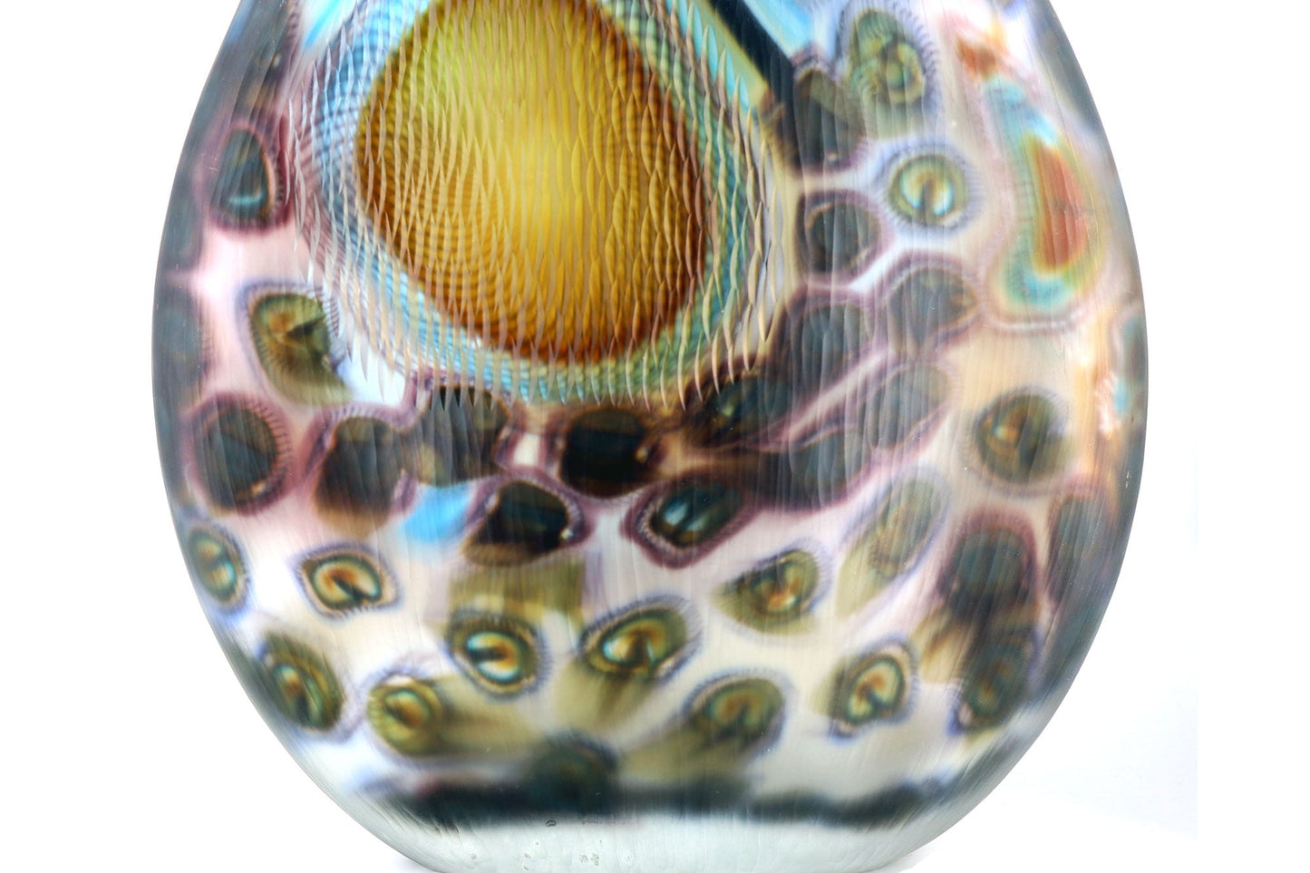 Afro Celotto (Italian, b. 1963) Murano, Italy Battuto Coppia Fissa Glass Vase