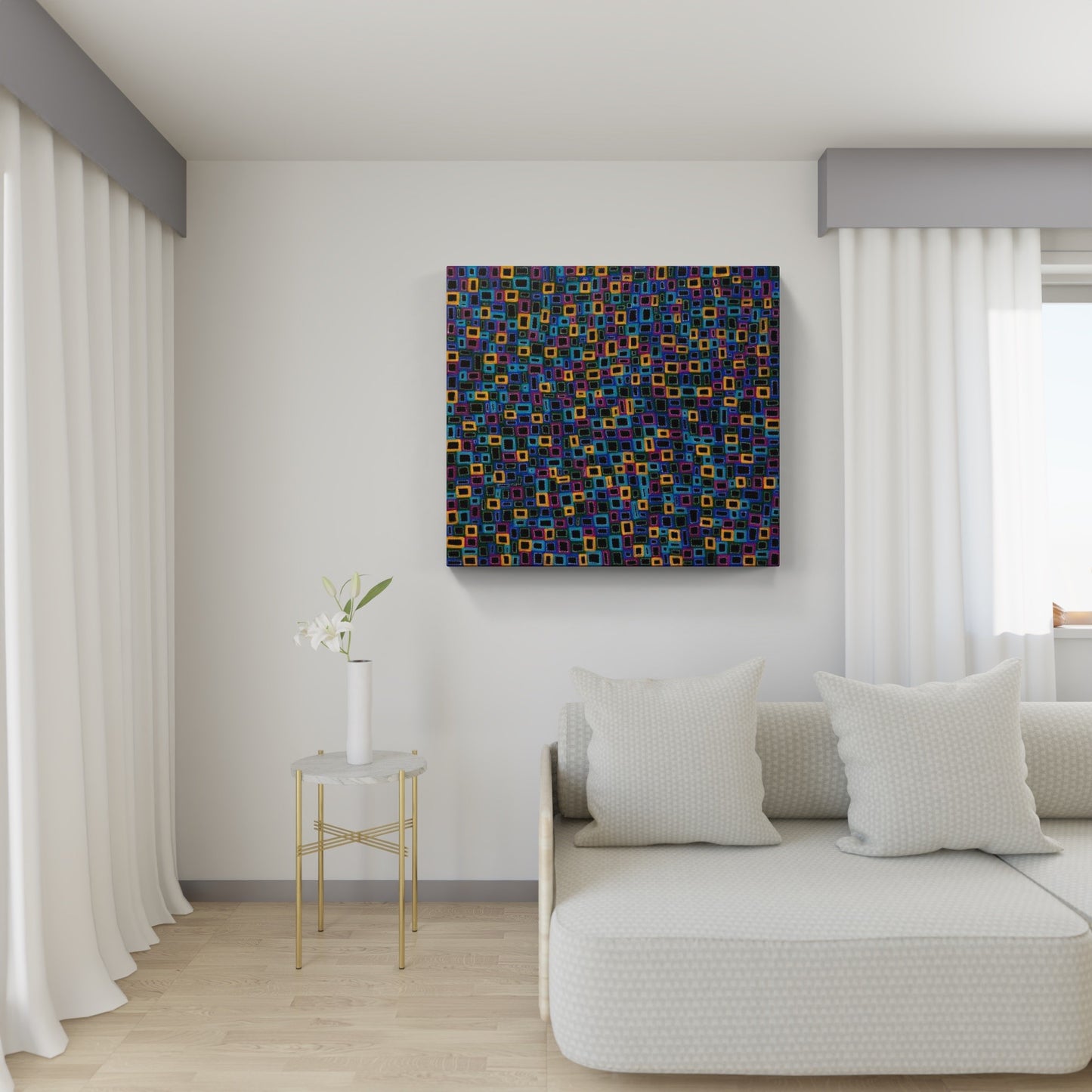 Abie Loy Kemarre - Original Aboriginal Painting "Body Paint Design" Stretched 110cm x 122cm