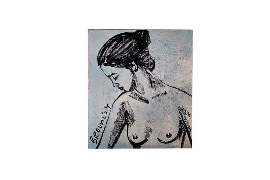 David Bromley (1960 - ) Original Acrylic on Canvas 'Nude' 46cm x 38cm