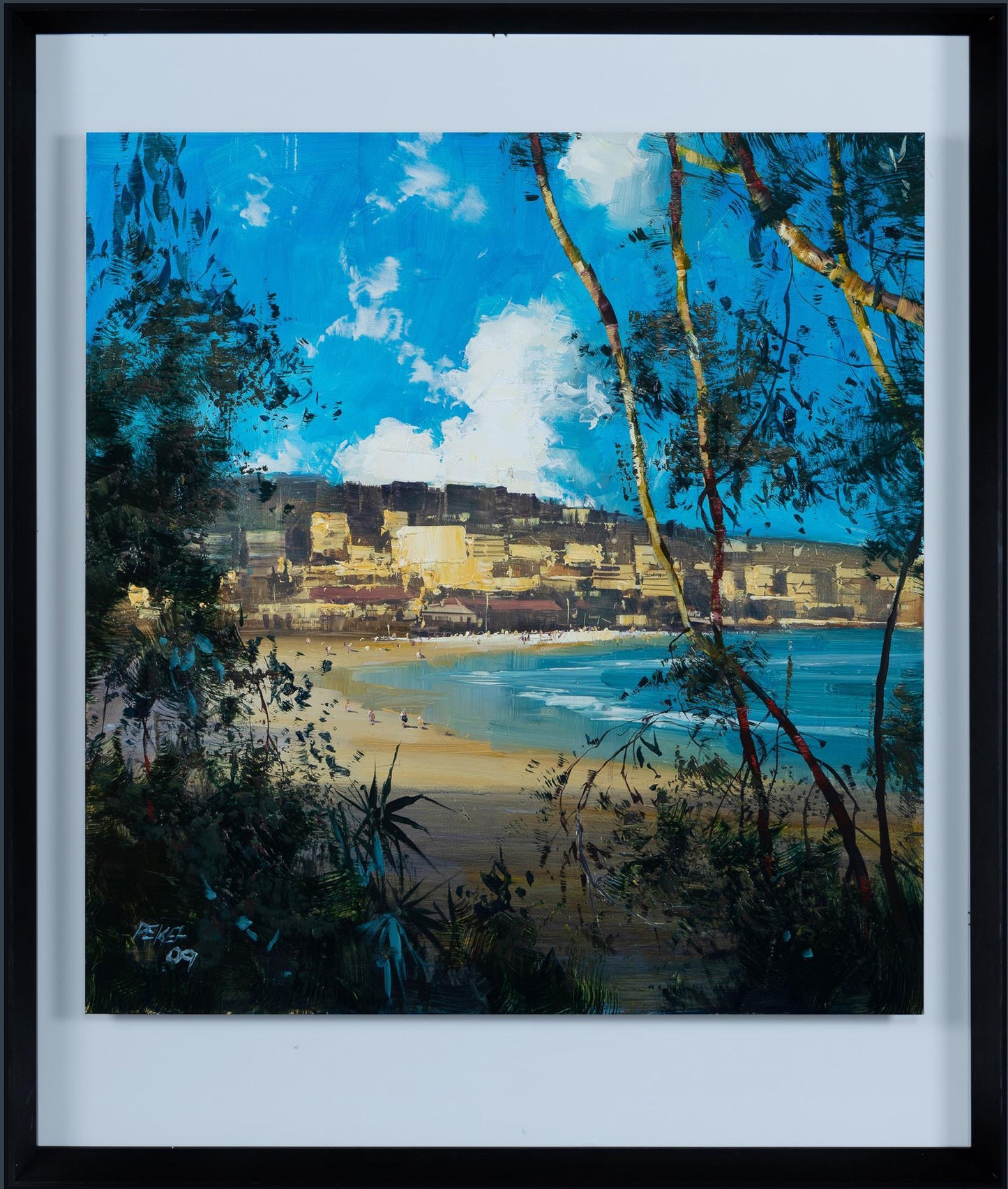 Herman Pekel (b.1956) "Through the Trees - Bondi" Large Original Oil on Board 73.5cm x 70cm