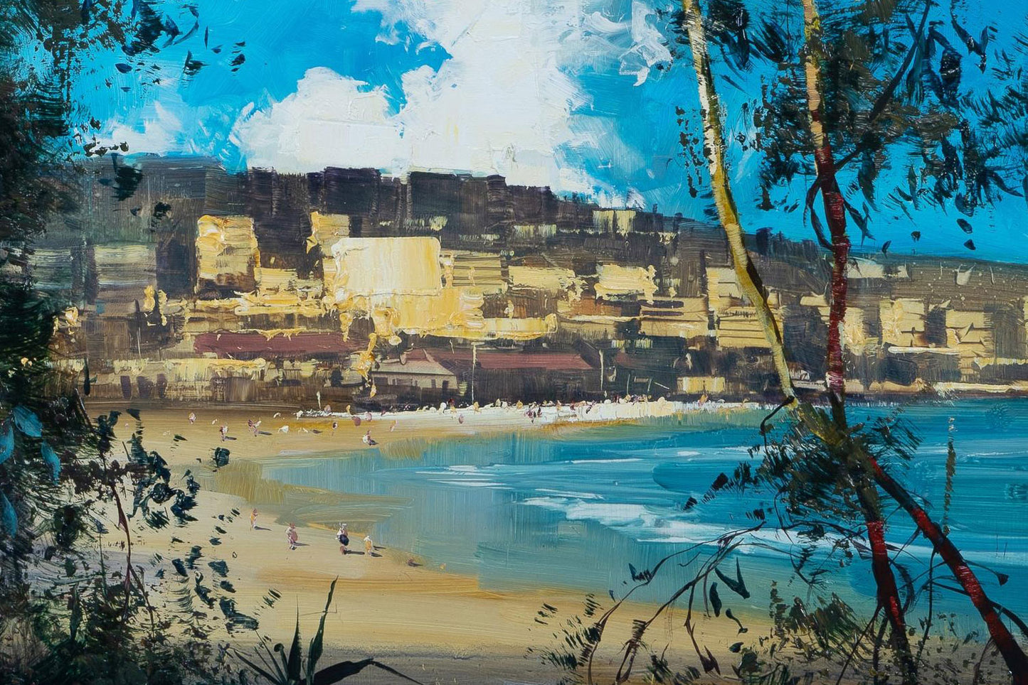 Herman Pekel (b.1956) "Through the Trees - Bondi" Large Original Oil on Board 73.5cm x 70cm