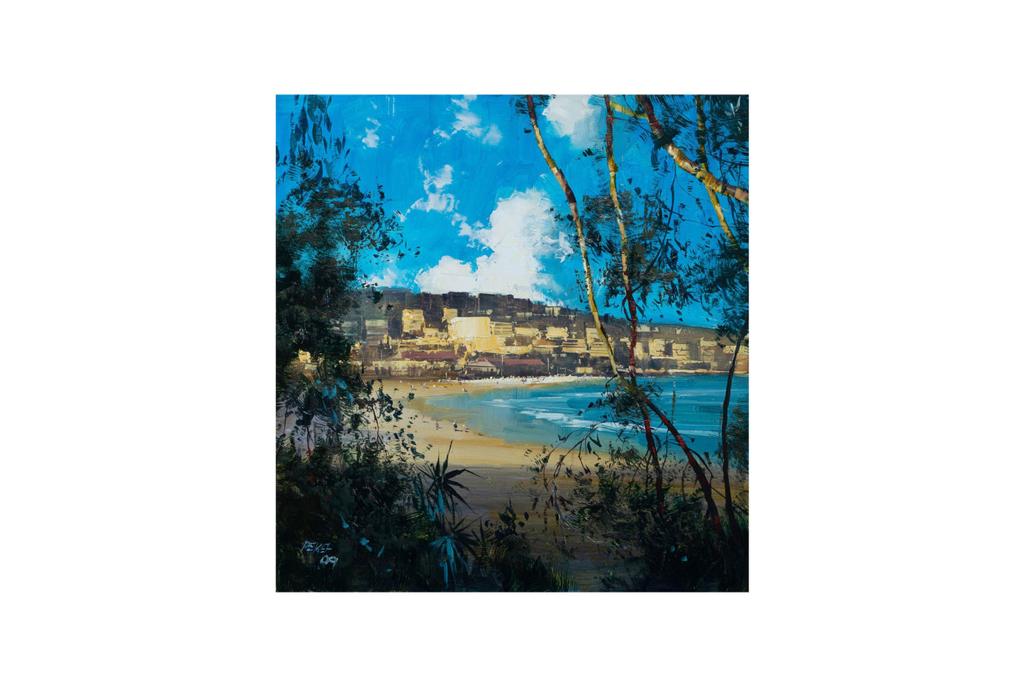 Herman Pekel (b.1956) "Through the Trees - Bondi" Large Original Oil on Board 73.5cm x 70cm