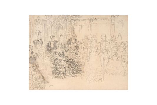 Norman Lindsay (1879-1969) - Large Original Signed Pencil Drawing 'The Ball' 40cm x 30.5cm