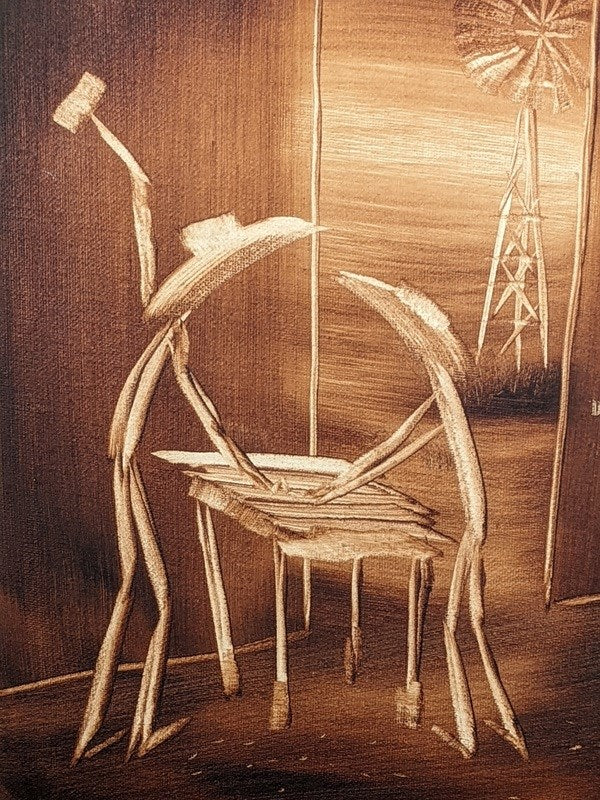 Peter Browne (1947-) Original Painting on Board 40cm x 30cm