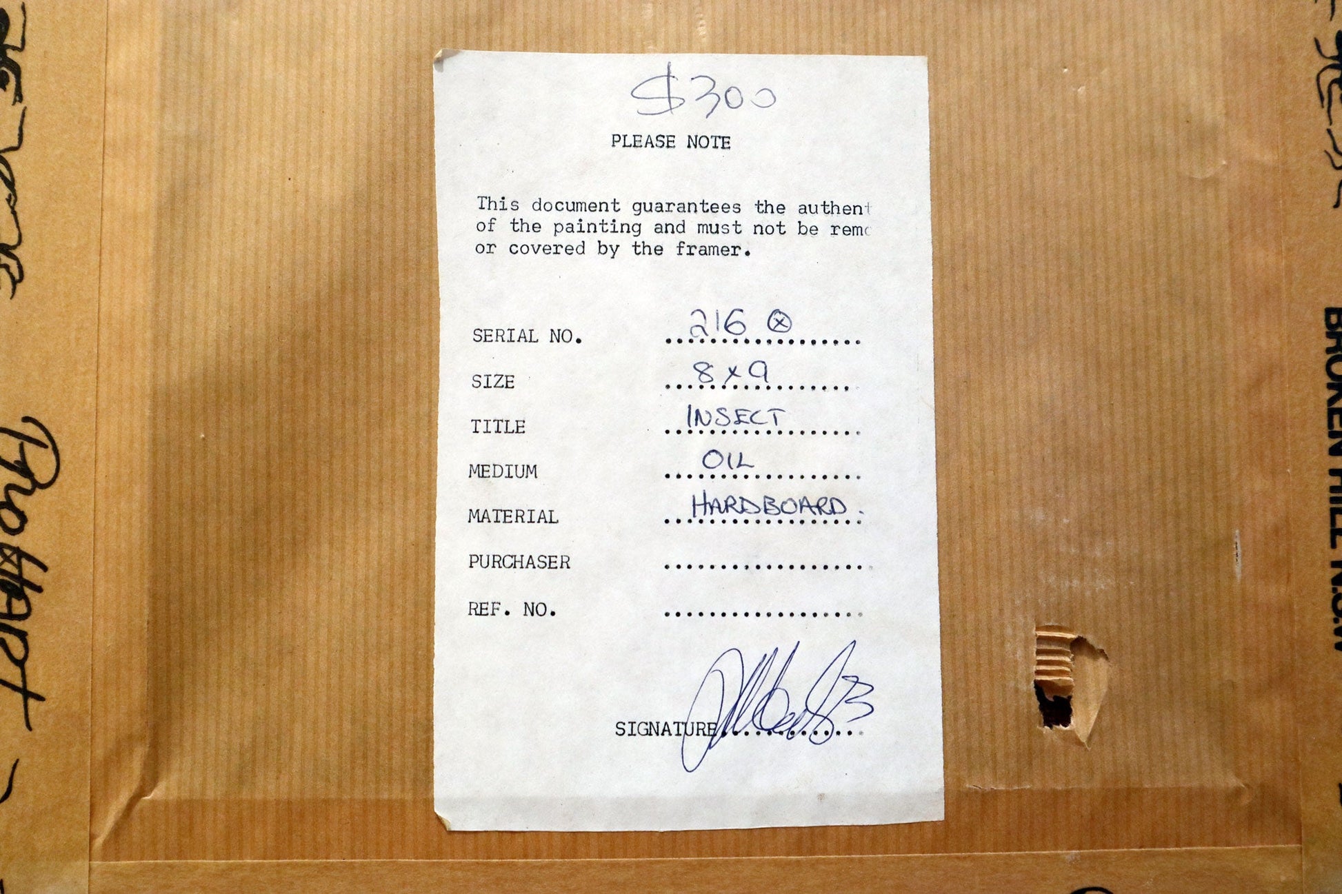 Pro Hart (1928-2006) - Original Oil Painting On Board 'Dragonfly' - 21.5cm x 19cm