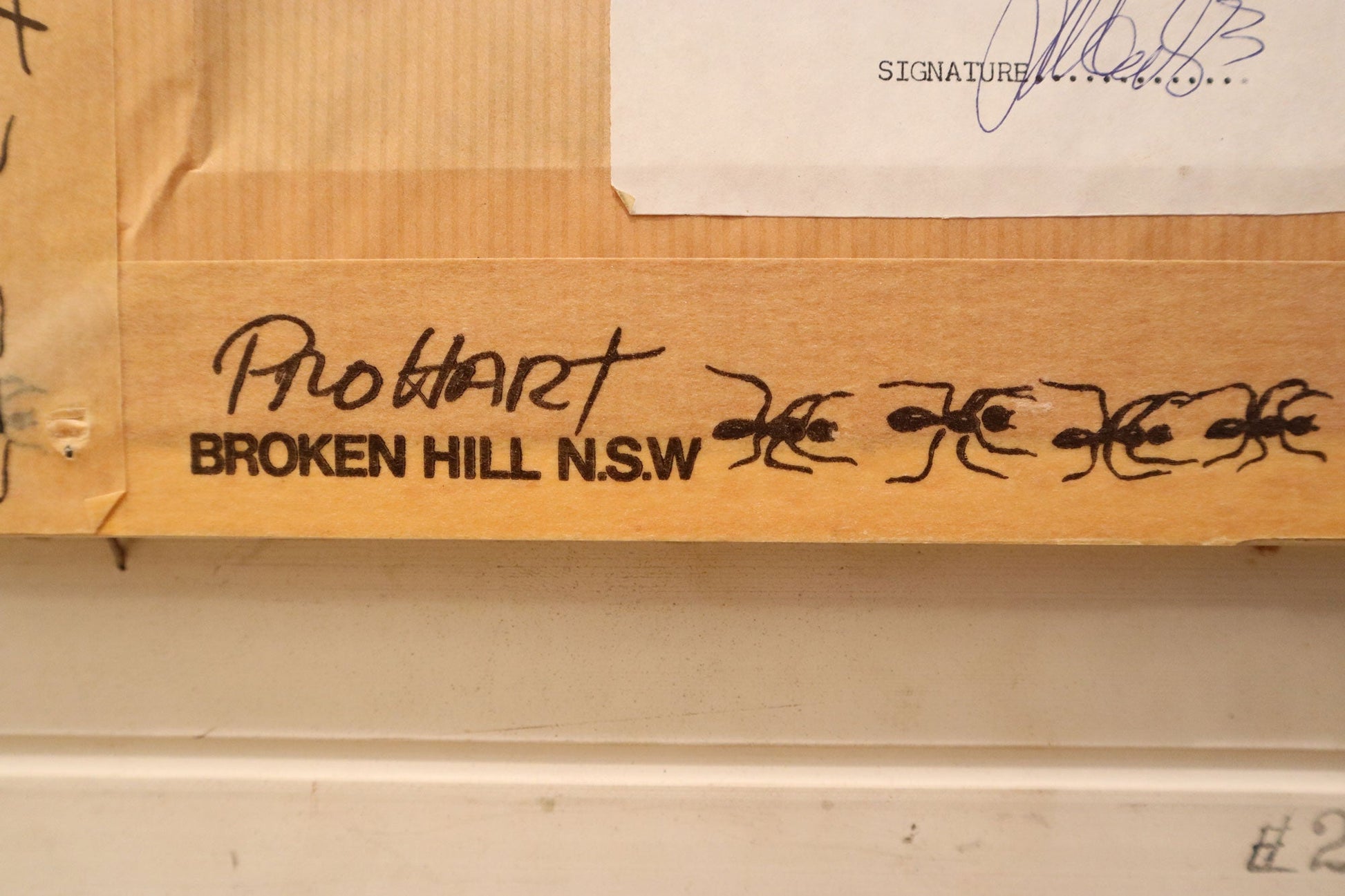 Pro Hart (1928-2006) - Original Oil Painting On Board 'Dragonfly' - 21.5cm x 19cm