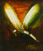 Pro Hart (1928-2006) - Original Oil Painting On Board 'Dragonfly' - 21.5cm x 19cm