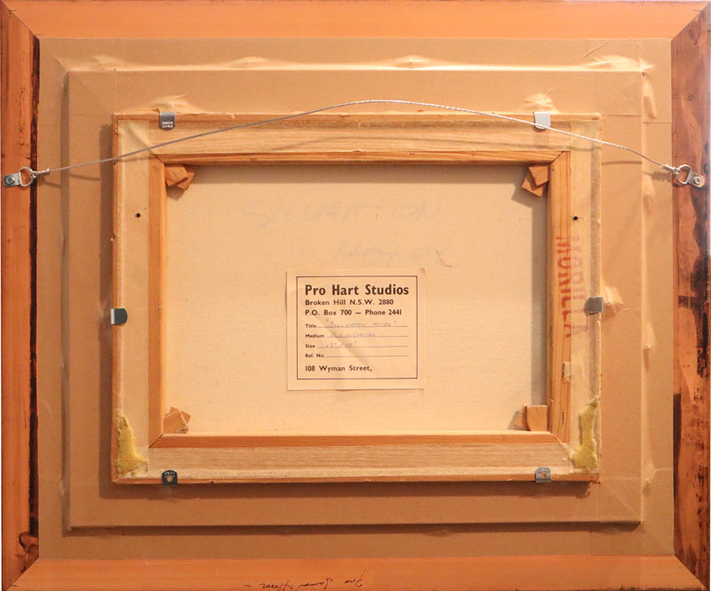 Pro Hart (1928-2006) - Large Original Oil Painting On Canvas 'Silverton Hotel' 29cm x 40cm