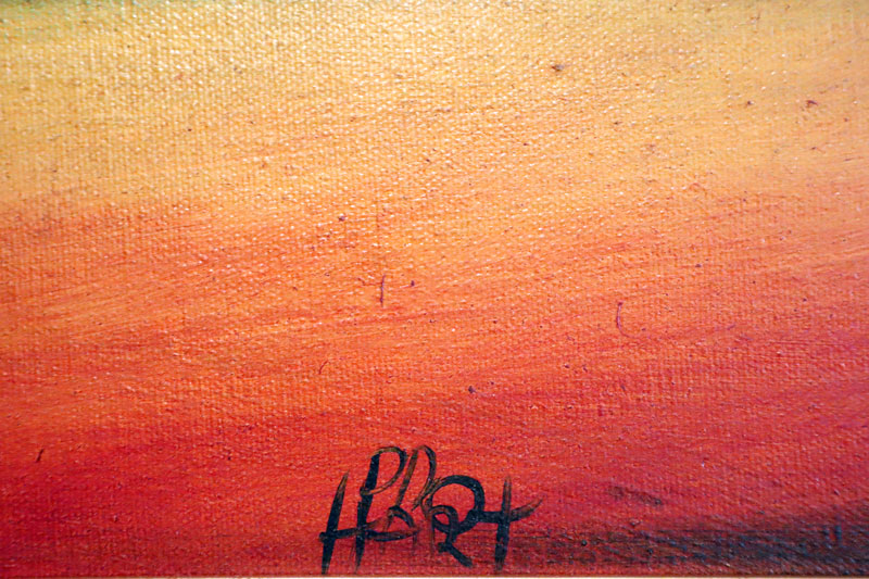 Pro Hart (1928-2006) - Large Original Oil Painting On Canvas 'Silverton Hotel' 29cm x 40cm