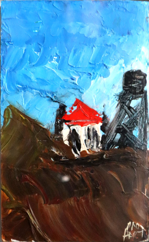 Pro Hart (1928-2006) - Original Oil Painting On Bible 18cm x 11cm